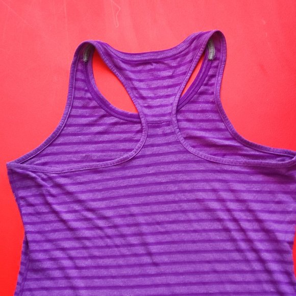 Adidas Ultimate Tee athletic tank top purple stripe women's size M - Picture 4 of 6